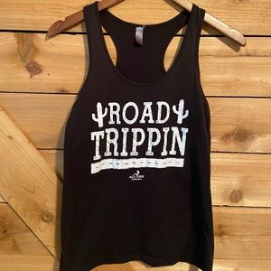 Ali Dee Black Graphic Tank Top “Road Trippin’”